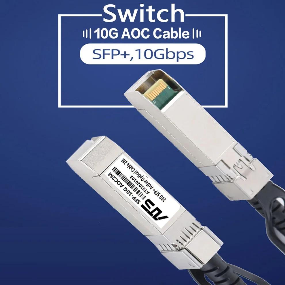 كابل بصري نشط 10G AOC OM2 SFP+ إلى SFP+ 10GBASE ألياف بصرية لمفتاح Cisco وMikroTik وUbiquiti... إلخ