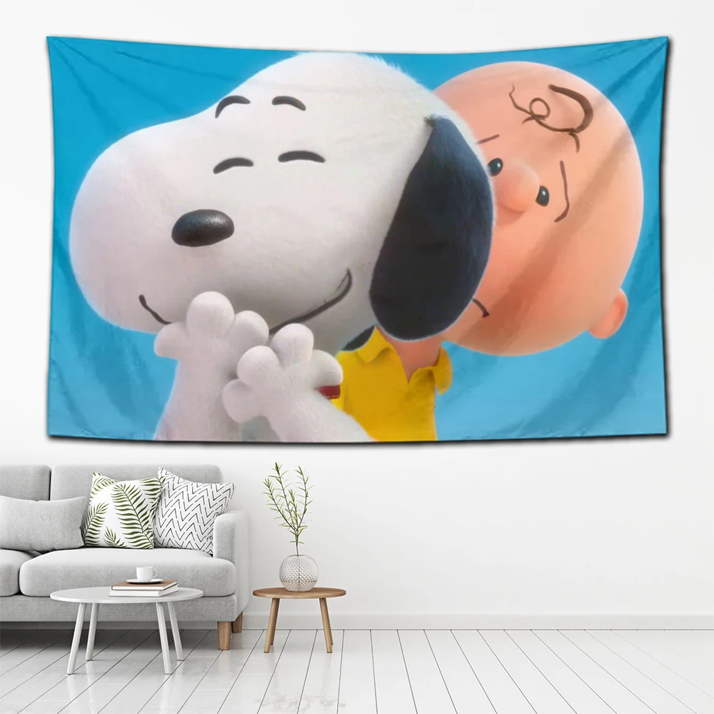 2024 Cartoon Dog S-Snoopys Tapestry Decoration Flag Living Room Wall Hanging Bedroom Wall Carpets tapestries