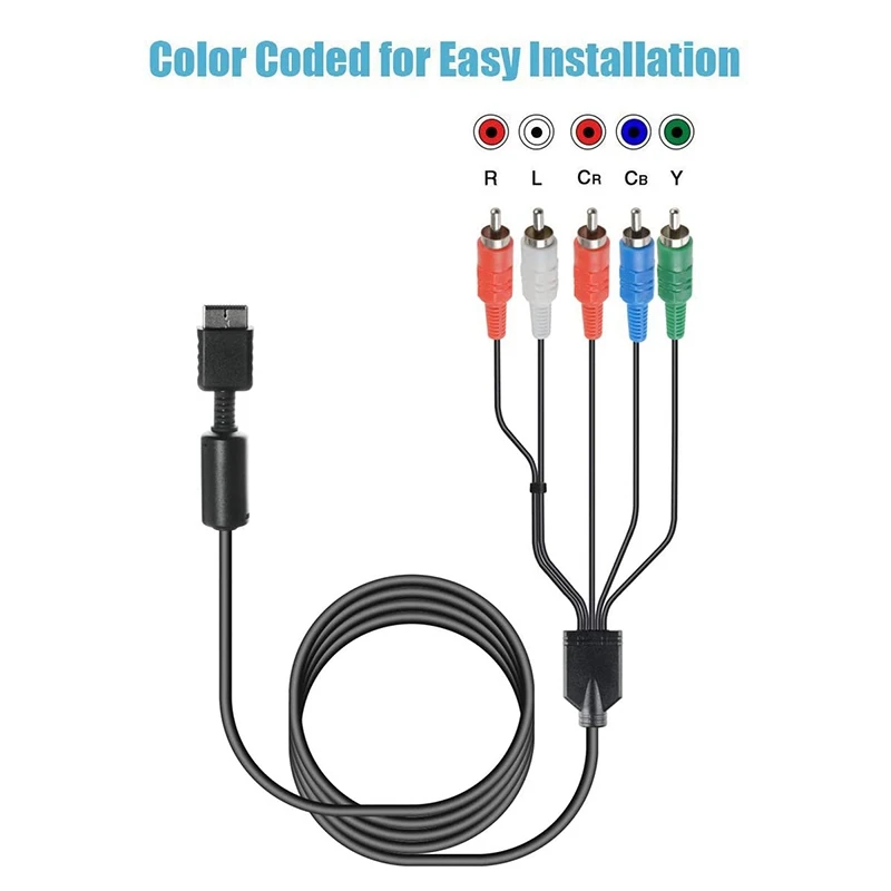KK-B2-Ypbpr for PS2/PS3/PS3 Slim HDTV-Ready TV HD Component AV Cable 5-Wire 6FT Black