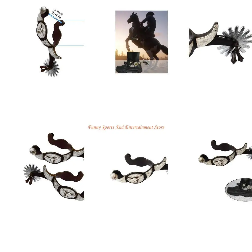 C4de Metal Horse Spur Western Cowboy Horse Spur Spur Boot Spur Decoración Decoración