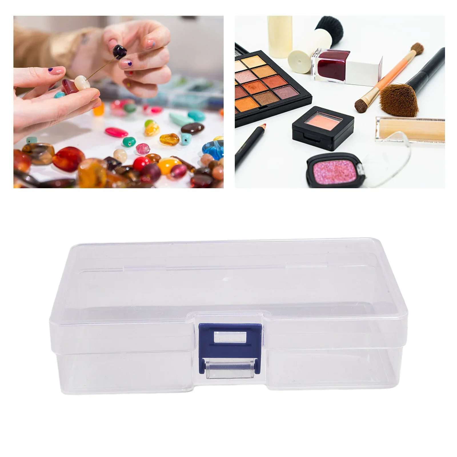 Transparent Latch Box Hardware Pieces Visible Storage Plastic Clear Square Fishing Gear Empty Box For Home And Daily Use