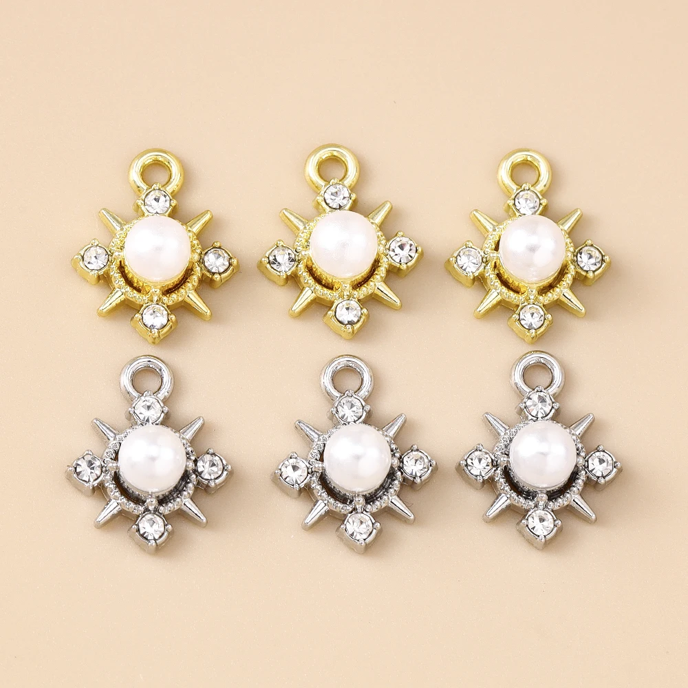 Leslie 5 Stück exquisite süße Kristall-Polaris-Charms, Sterne-Anhänger für handgefertigte Tropfen-Ohrringe, Halskette, Armband, DIY-Schmuckherstellung – Detail 9