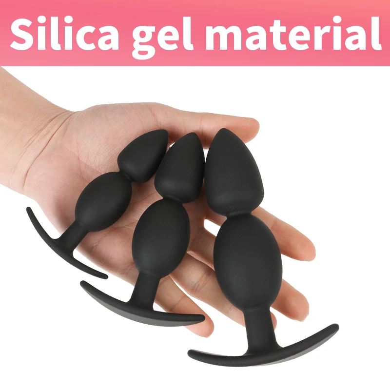 3 Sizes Anal Plug Silicone Butt Plug Anal Beads Massage Clitoris Dildo Fetish Couple Flirting Adult Games Erotic SM For Sex Toys