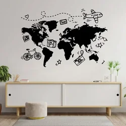 Go Travel World Map Wall Sticker Office Travel Agency Holiday House Home Bedroom Art Deco Creative Vinyl Decal Mural Gift D3