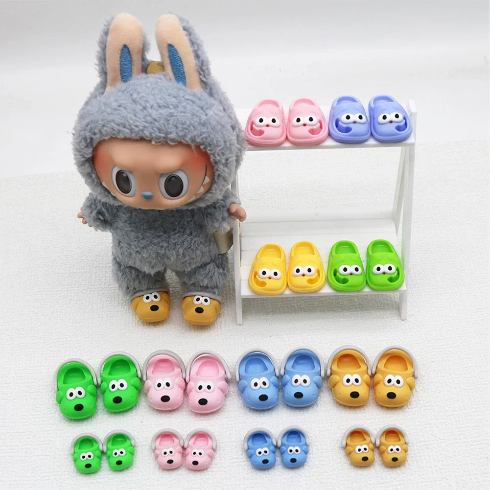 For 17cm Cute Mini labubu Outfit  Puppy Hole Shoes Shoes Slipper Toys Casual Sandal Dolls Ropa Labubu