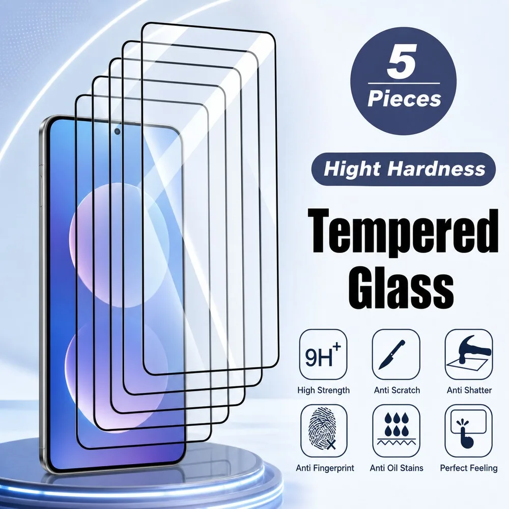 5PCS Tempered Glass For Samsung Galaxy S24 Ultra S24+ Screen Protector For Samsung Galaxy S24 S24 FE Anti-Scratch Anti-Shatter