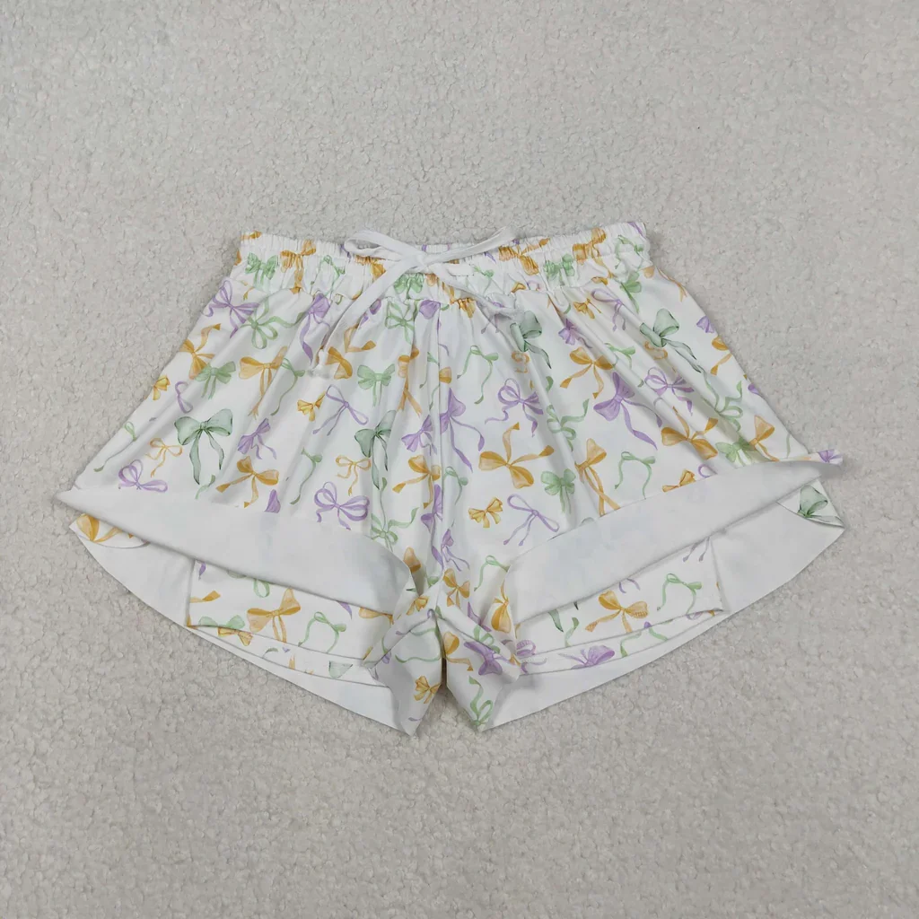 Girls Athletic Shorts Summer Fashion Butterfly Shorts Mardi Gras Bows Yoga Adult Women Shorts