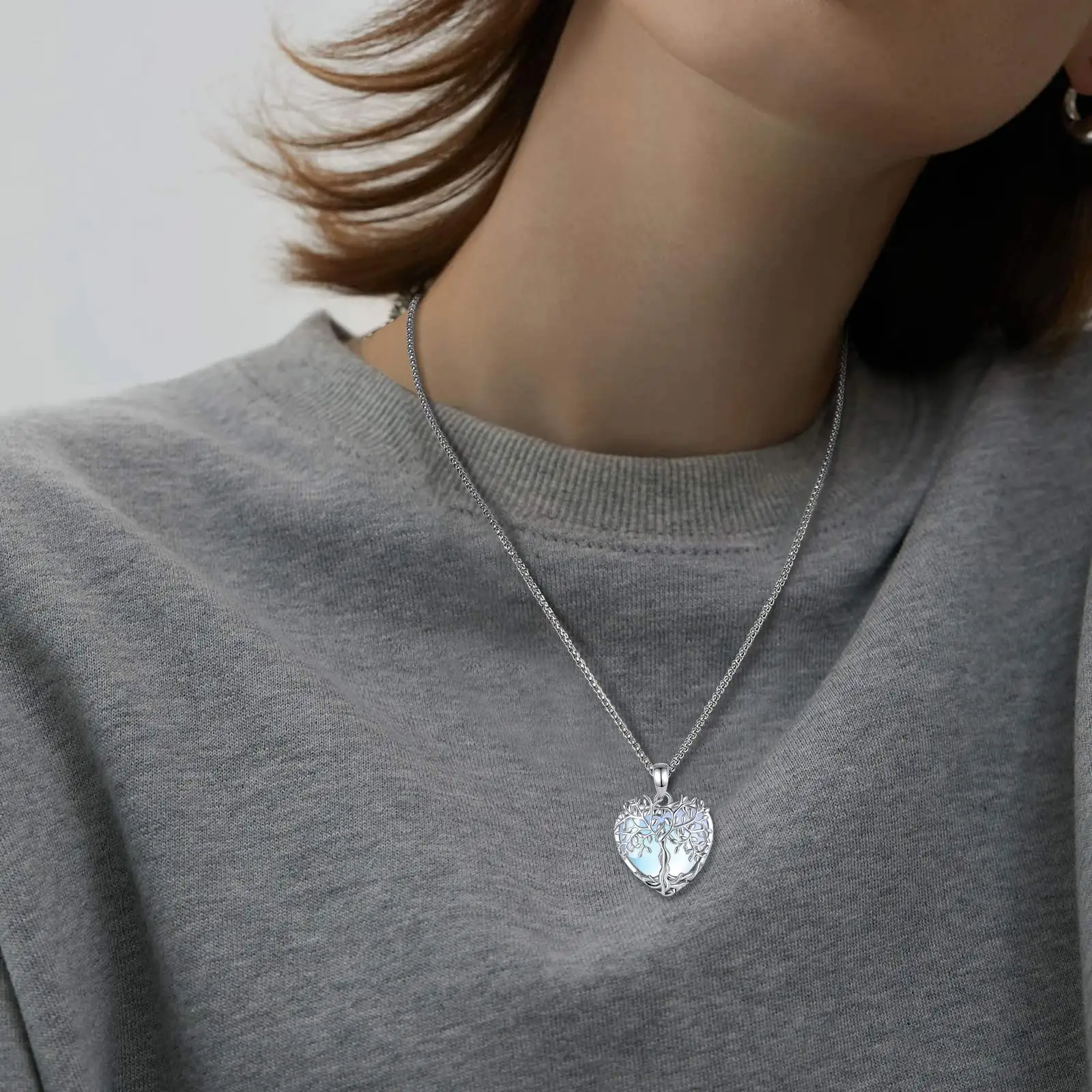 قلادة جمشت شجرة الحياة من يودورا ، حجر شفاء الطاقة ، حجر سبج كريستالي ، قلادة فيروزي ، مجوهرات روحية ، هدية تأمل