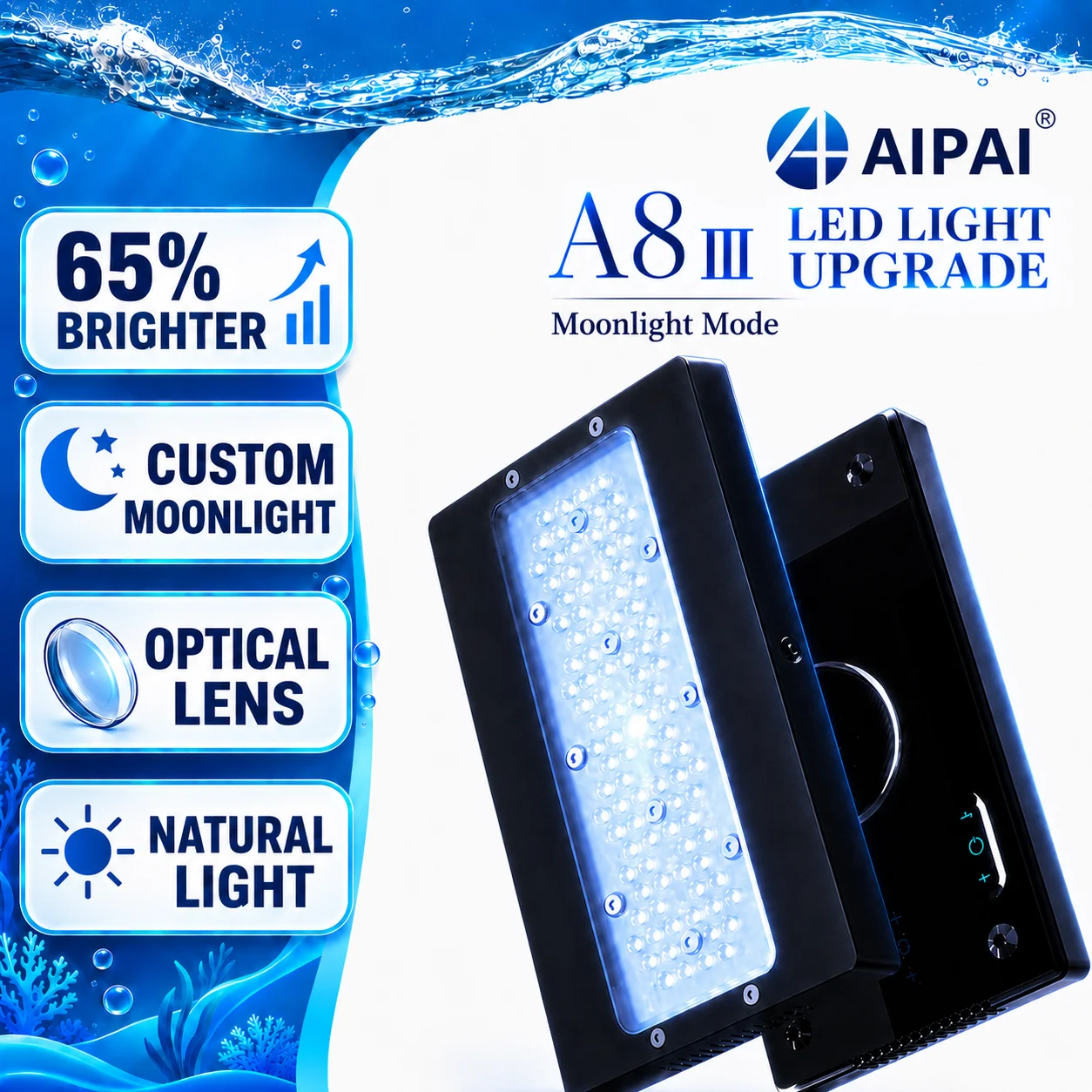 Aquarium Fish Light Lamp - AIPAI A8 III SE PRO WiFi