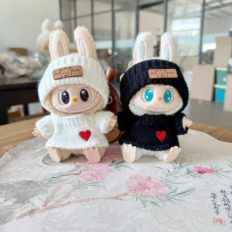 High Quality Labubu Cloth The First And Second Generations Of Canvas Teddy Bear Hats Heart Sets Blind Box Dolls Knitted Shirts