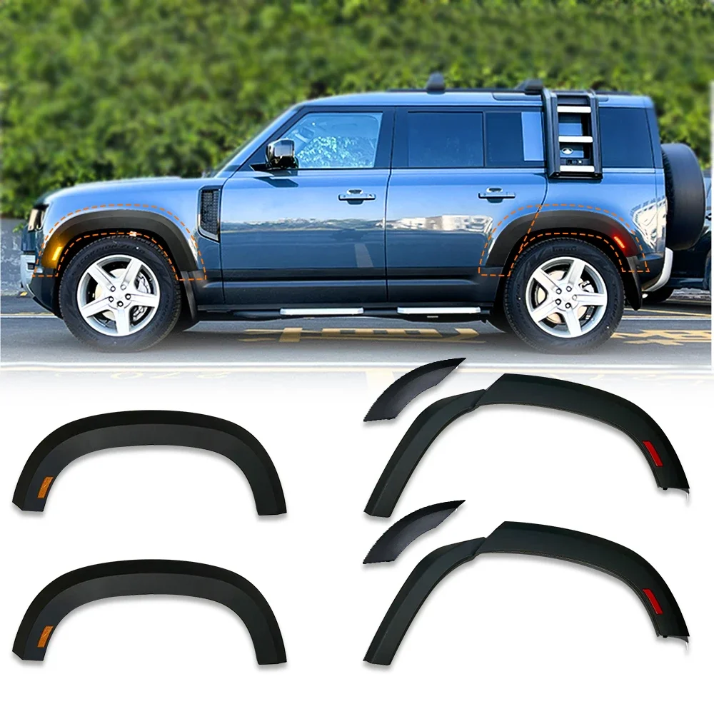 

Black Car Front Rear Wheel Fender Arch Fender Flares For Land Rover Defender 2020 2021