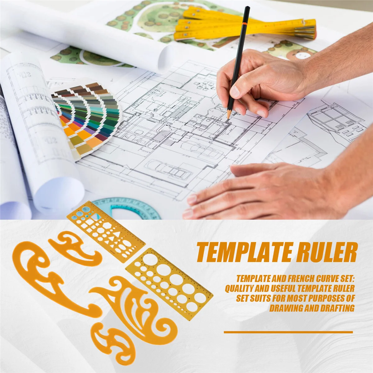 Gfc-6 قطع منحنى فرنسي ومسطرة قالب مجموعة رسم قالب أداة قوالب دائرة للرسم والصياغة الشخصية