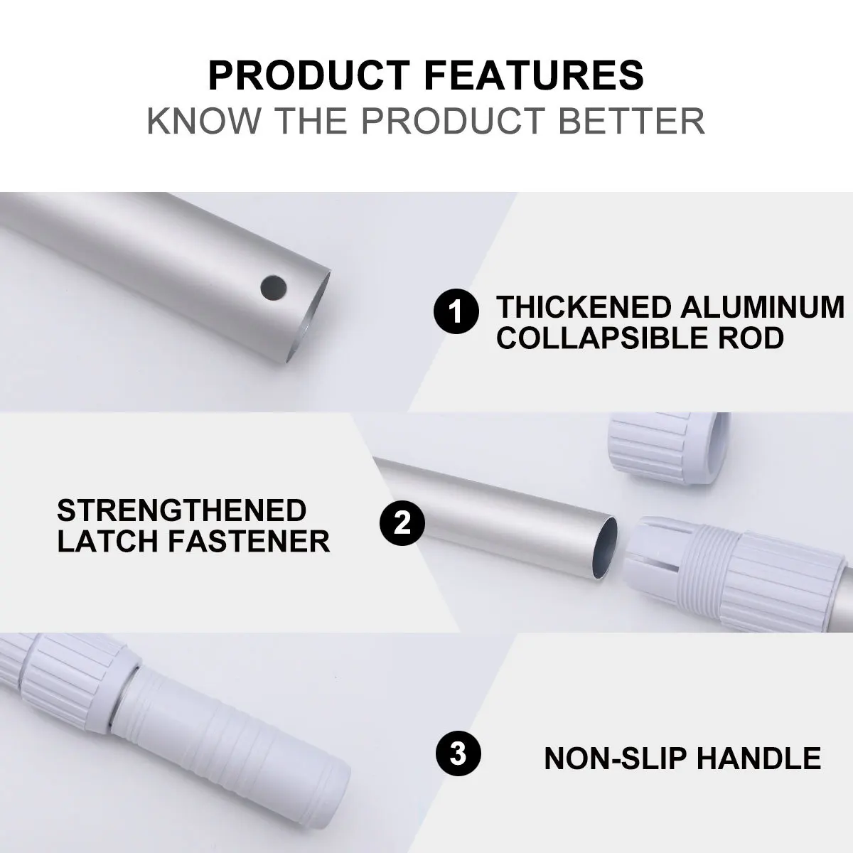 عمود تنظيف سميك من الألومنيوم أداة حمام سباحة مرنة لصيانة خزان الأسماك في بركة السباحة #1