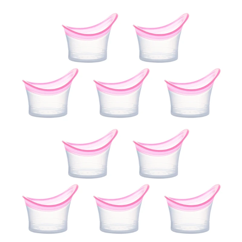 10Pcs Eye Wash Cup Eye Flush Cup Silicone Durable Transparent & Non-Sterile Measuring Cup for Eyes Daily Cleaning & Bath