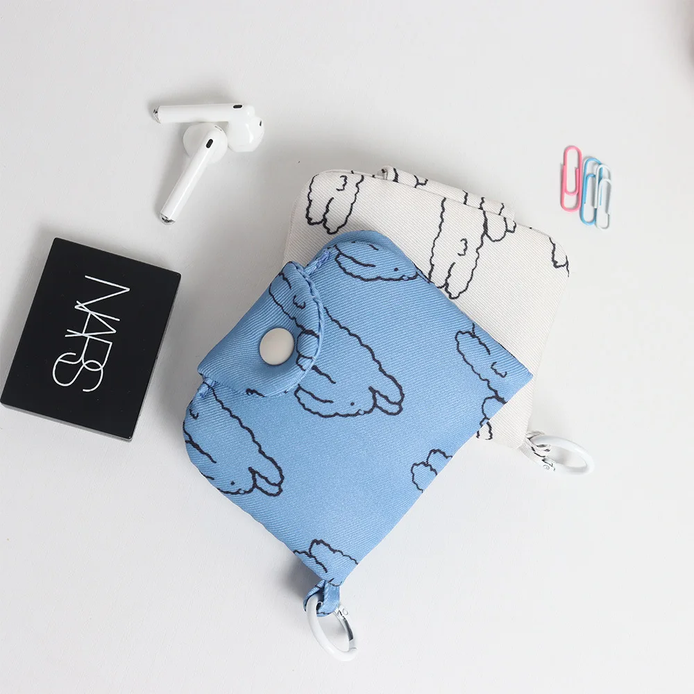 Kawaii Cartoon Rabbit Canvas Coin Purse Keychain Bags Pendant Girls Mini Wallet New Year Gift