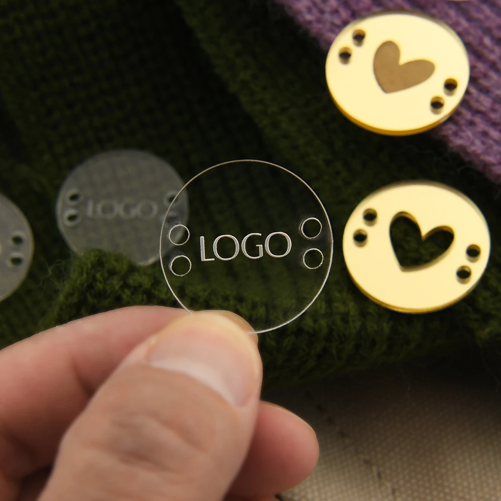 

Personalized Mirror Acrylic Tags Laser Engraved Eco-Friendly 1" (25mm) Round DIY Crafts Home Decor Apparel Hats Custom Text Logo