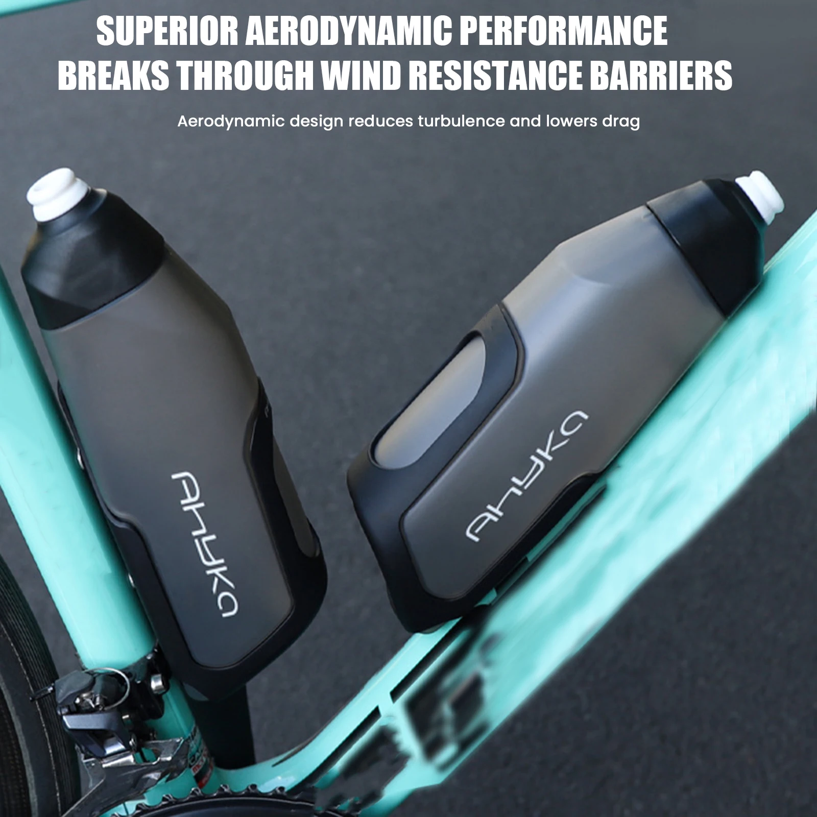 Bicycle 600ml Aerodynamic Water Bottle Bracket Set Bike Water Bottle MTB Road Bike Frame Down Tube Riding Water Kettle