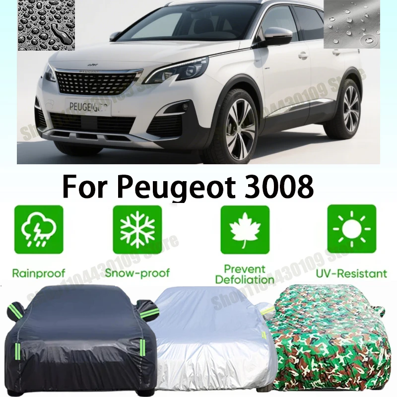 

Car Cover Outdoor Protection Covers Snow Sunshade Waterproof Dustproof Exterior UV Car Accessories For Peugeot 3008