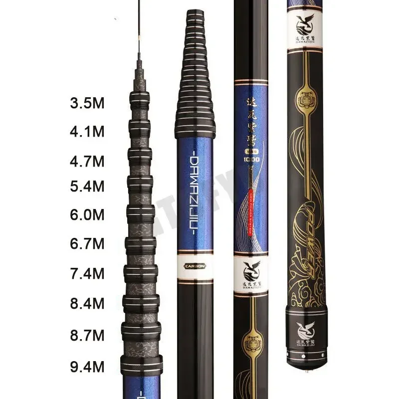 High Quality Carbon Super Light Fishing Rod Positionable Fiber Telescopic Handle Stream Pole 3.6M4.5M7.2M8M9M10M Travel Carp Rod