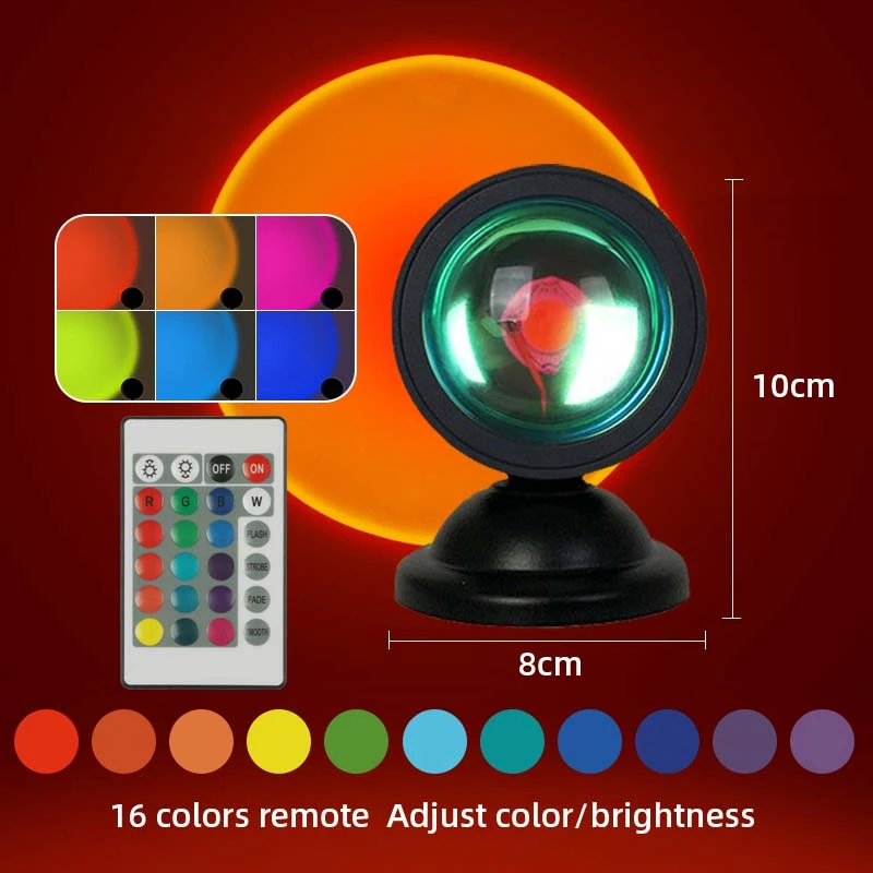 Mini LED Sunset Light Projection Lamp USB LED Night Light RGB Sunset Lamp Rainbow Lights For Room Atmosphere Lighting Decoration