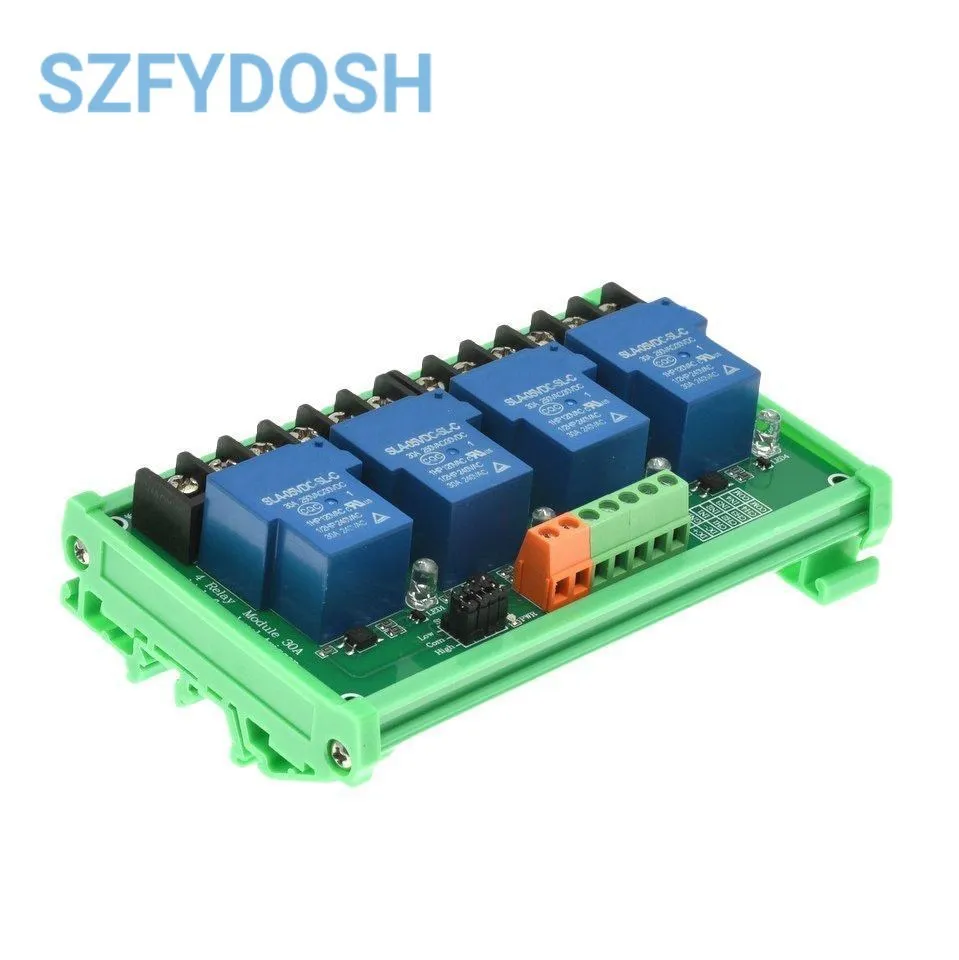 1 2 4 8 Channel Relay Module 30A With Optocoupler Isolation 5V 12V 24V Supports High And low Triger Trigger With Module Stand