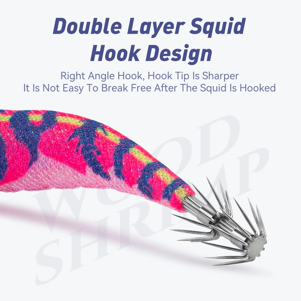 Kingdom EGI Jigs 2.5# 3.0# 3.5# Artificial Fishing Lure High Quality Squid Hook Jiggging Hard Shrimp Baits For Cuttlefish EGI