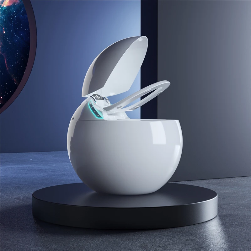 2023 modern round intelligent auto flush electric bidet self-cleaning wc toilet bowl automatic egg shape smart toilet