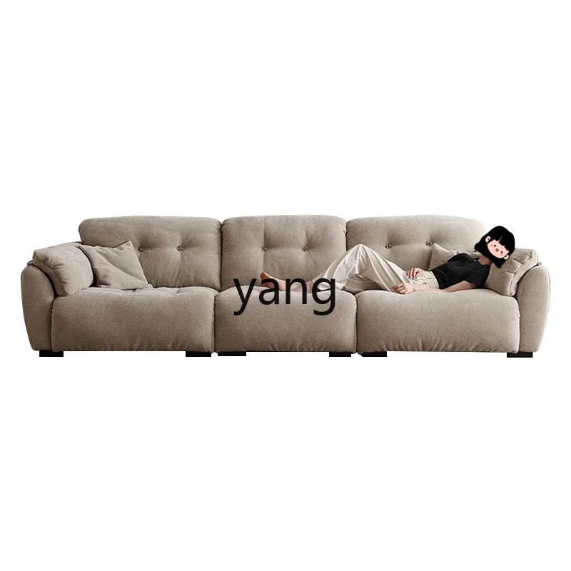 

LTT Cloud Cream Wind Sofa Movable Super Wide Sitting Deep High Backrest Chenier Fabric Sofa
