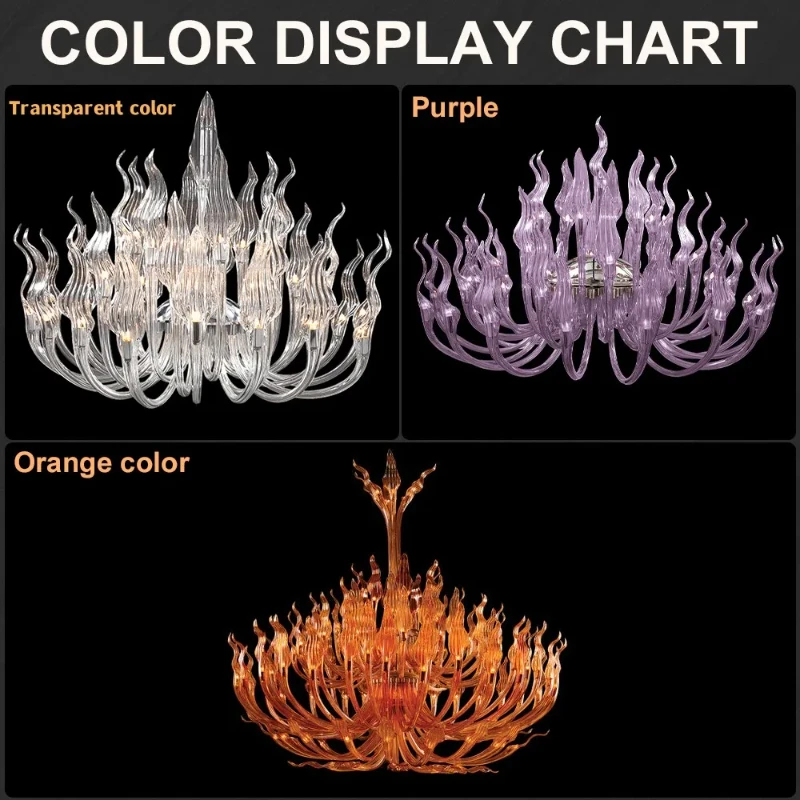 American Tri-color Flame Stripes Glass Crystal Ceiling Chandelier, lustre designer light Suitable for Dining Room