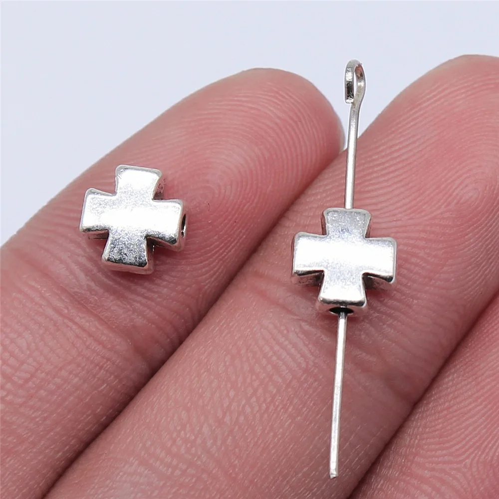 20pcs/Lot Multi-color Accessories Wholesale Europe and the United States Popular Cross Small Beads  8x8mm 0.8g