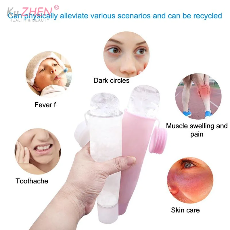 1PCS Silicone Cube Tray Shape Ice Roller Face Facial Freezing Reusable For Reducing Puffiness Enhancing Skin Care Facial Massage