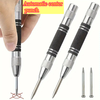 3pcs Adjustable Automatic Punch Set, Precision Center Hole Punch for Metalworking, Automatic Center Punch with 2 Extra Drill Bit