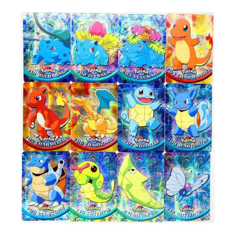 Cartes de jeu Pokémon PTCG Topps, Charizard, Pikachu, Blastoise, Venusaur, première génération, jouets de collection, cadeaux, ensemble de 154 pièces