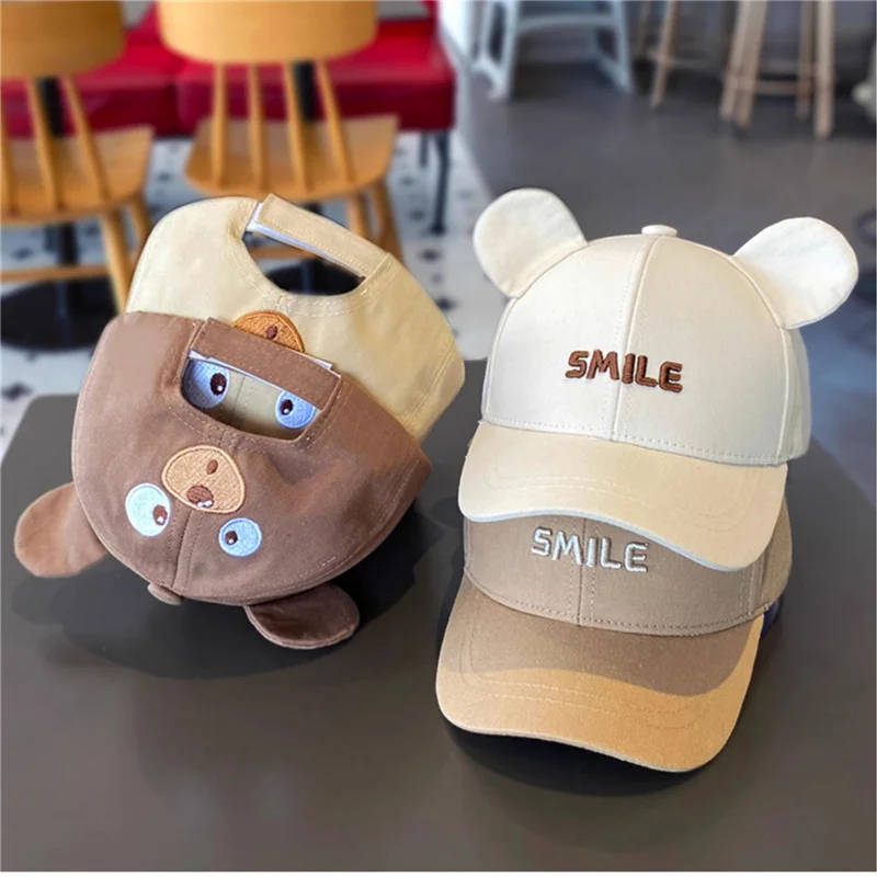 Luxury Little Letter Bear Children Baseball Cap Girls Boy Hats Kid Summer Outdoors Sunscreen Hats Fashion Child Gifts