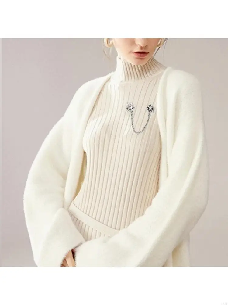 Alloy Sweater Chain Clip Fashionable Cardigan Brooch Pin Women Clothing Fastener