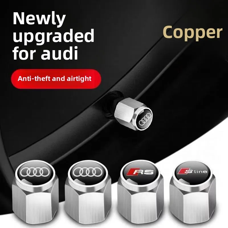 

4Pcs Car Styling 3D Aluminum Metal Car Wheel Tire Air Valve Caps Cover For Audi A3 A4 b6 b8 b7 A6 A8 S Line S3 S4 S6 Q3 Q5 Q7 Q8