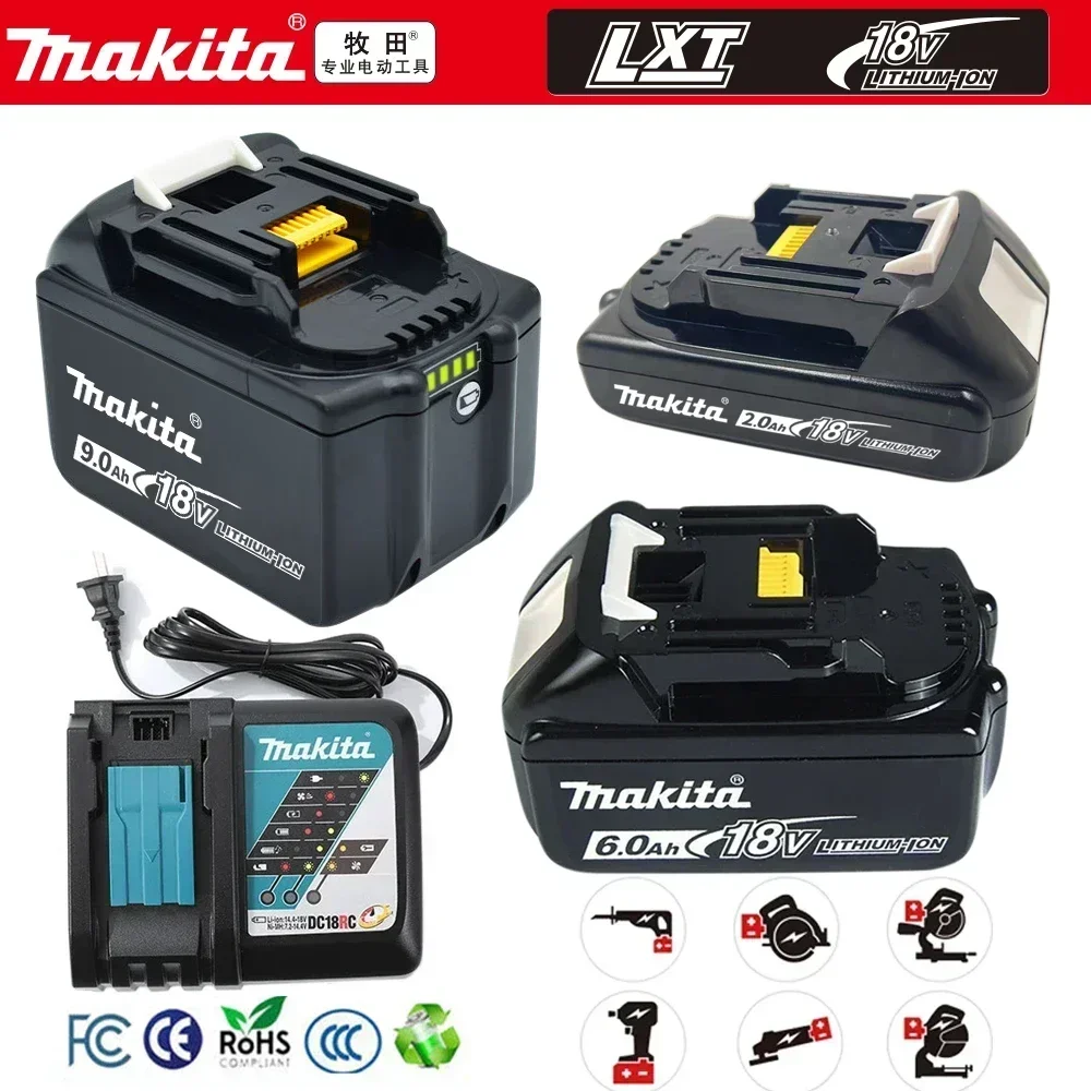 

100% Original Makita 9Ah/6Ah/2Ah for Makita 18V Battery BL1830B BL1850B BL1850 BL1840 BL1860 BL1815 Replacement Lithium Battery