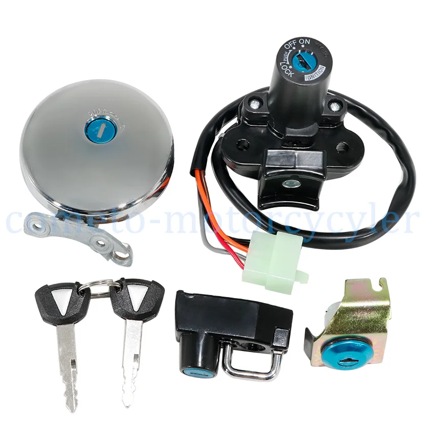 OEM:27048-5316 51049-0003 Motorcycle Ignition Key Lock Switch Set Key Kit For Kawasaki W800 2022-2025 W800 ABS 2024