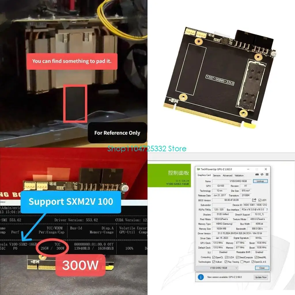 

P5EA SXM2 To PCIe Adapters For V100 P100 GPU Conversion With Stable Transmission And Power Supply