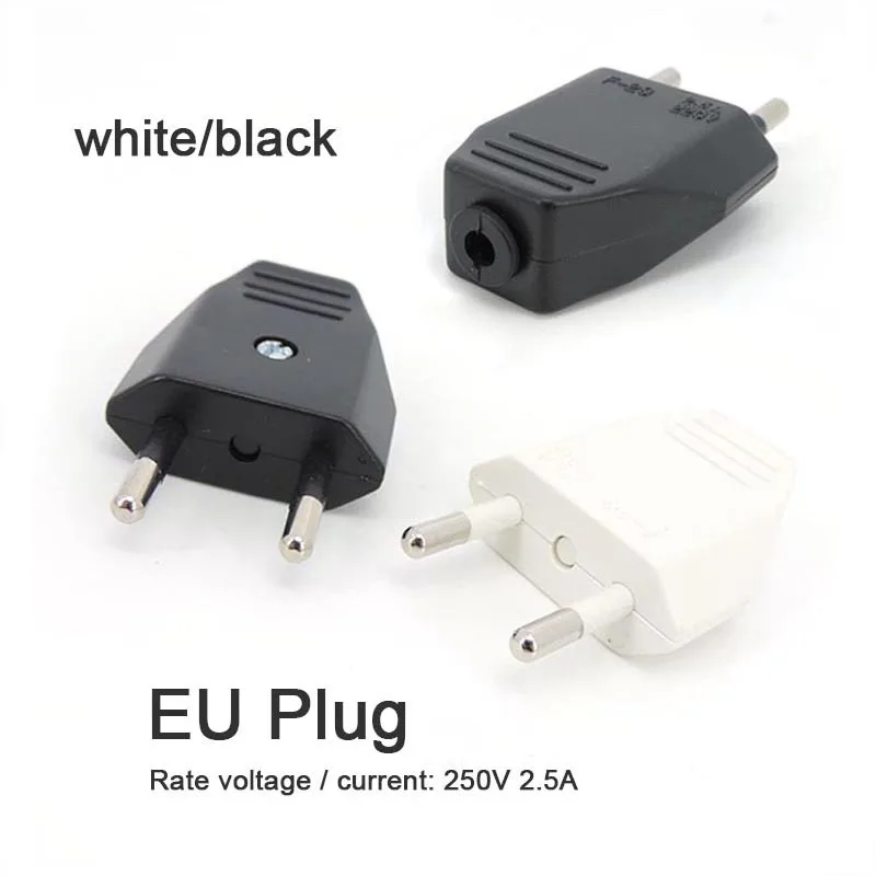 EU Plug Adapter 2.5A Male Replacement Outlets Rewireable Electeical Socket Euro Connector For Power Extension Cable L1