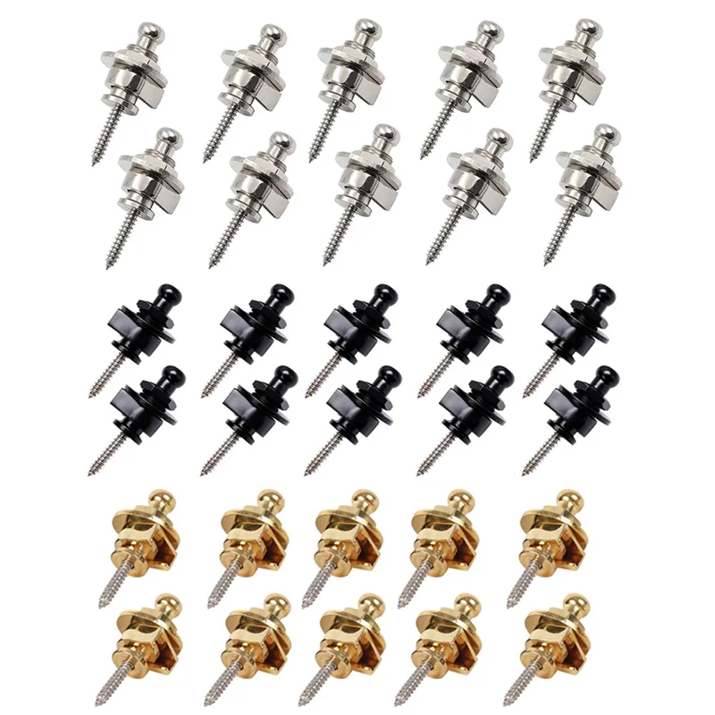 

ABKV-30PCS Guitar Strap Lock Buttons Quick Release Guitar Strap Buttons Durable Easy To Use