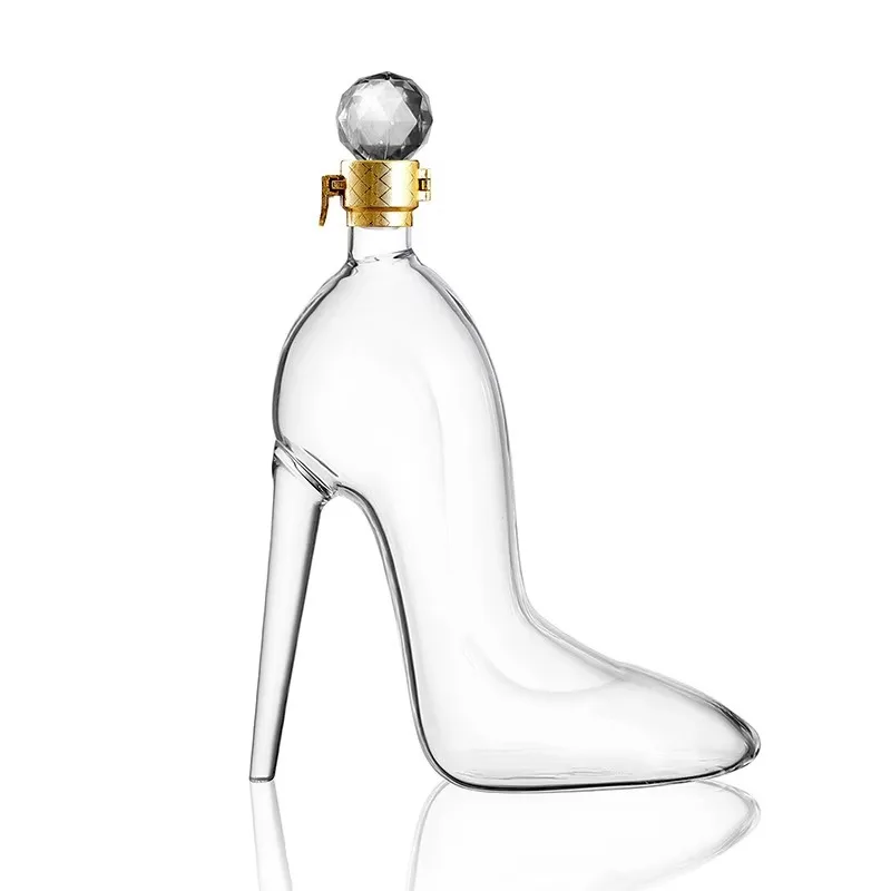 High Heels Wine Decanter Glass Bottle for Soaking Wine Sealed Jar Thickened Red Wine Bottle Whiskey Dispenser