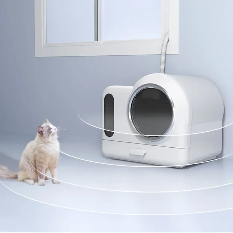 Automatic Smart Cat Toilet Villa Large Supplies Bathroom Shovel Bed Closed Sandbox Cat Bedpans Cage Gatos Furniture Supplies