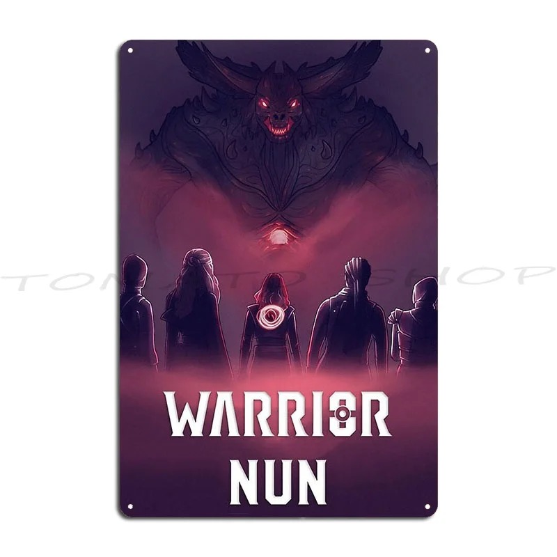 The  Badass Beatrice Warrior Nun Masked Metal Plaque Living Room Club Pub Mural Customize Custom  Tin Sign Poster
