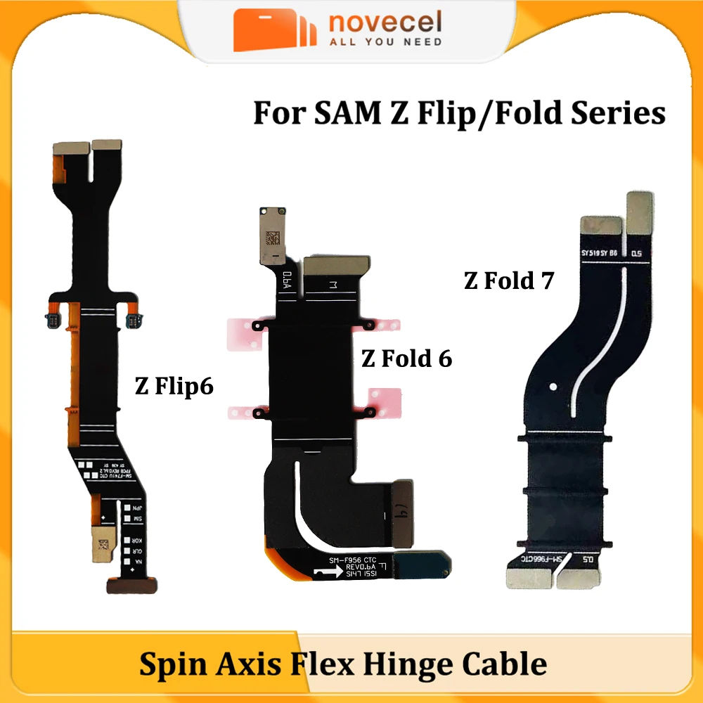 

Novecel Rotating Spindle Spin Axis Flex Hinge Cable For Samsung Z Fold 7 Flip 6 5 4 3 F936 F946 Main Board LCD Connection Flex
