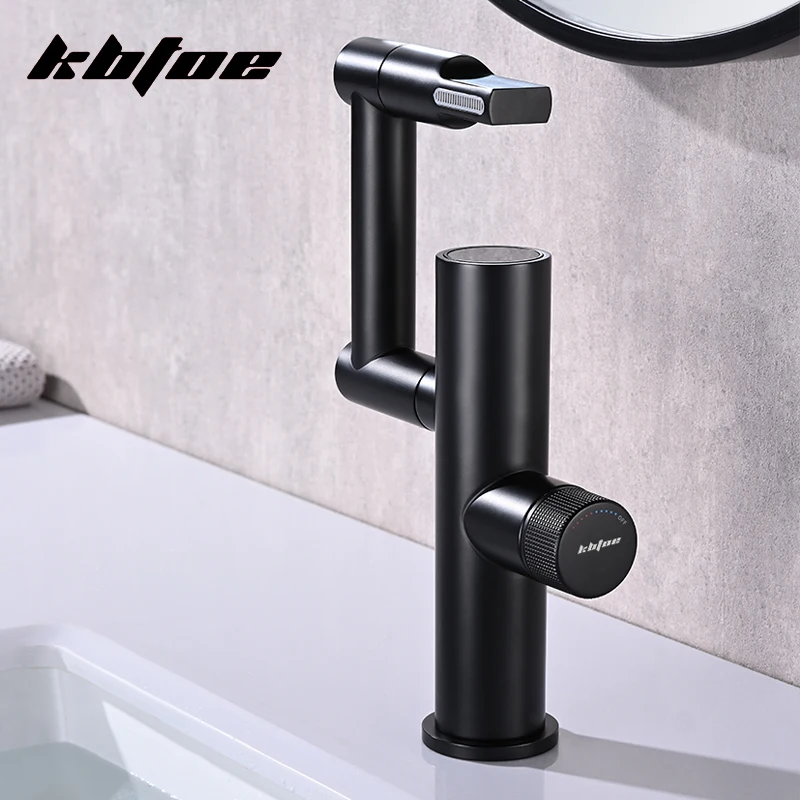 Imagem -03 - Modern Intelligent Led Basin Faucet para Banheiro Rotação de 360 ° Lavagem Água Quente e Fria Torneiras Misturadoras para Pia Torneira de Cozinha