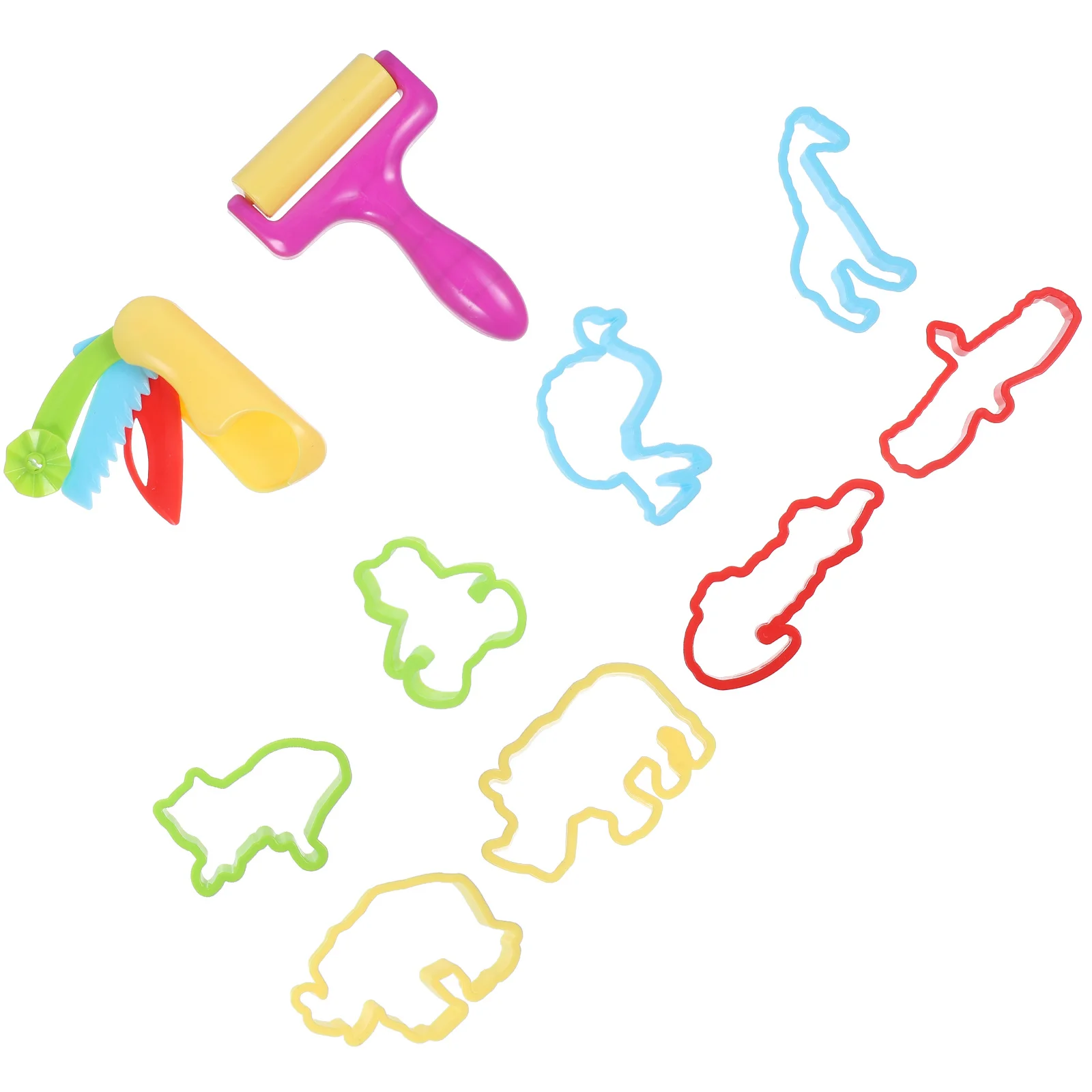 Kit de moules en argile colorée pour enfants, ensemble d'outils en pâte à modeler, bricolage, découpe, mise en forme, amusant, créatif, activité d'apprentissage, artisanat, 10 pièces