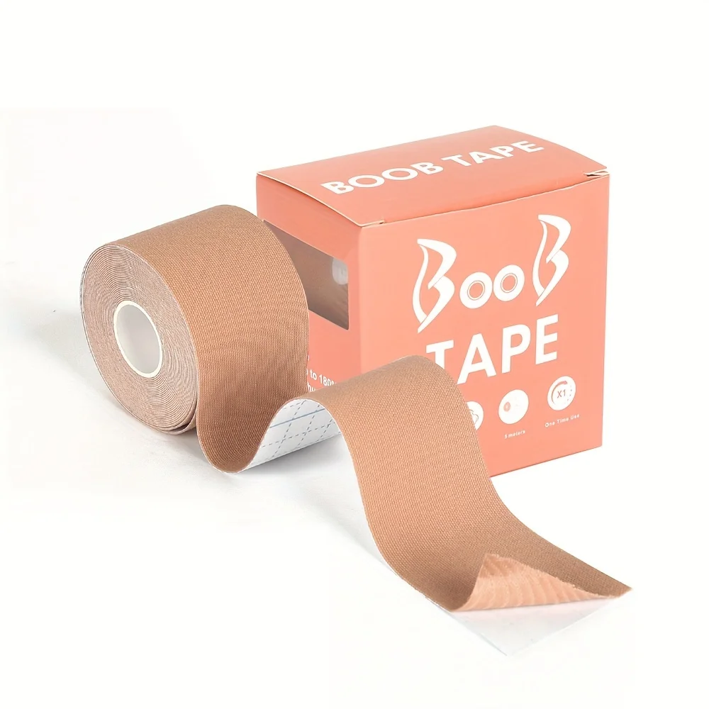 YITAPE Boob Tape 5cm*5M Breast Lift Tape Invisible Skin Tone Breathable Bra Tape for Strapless Backless Dress Push Up Anti Sag