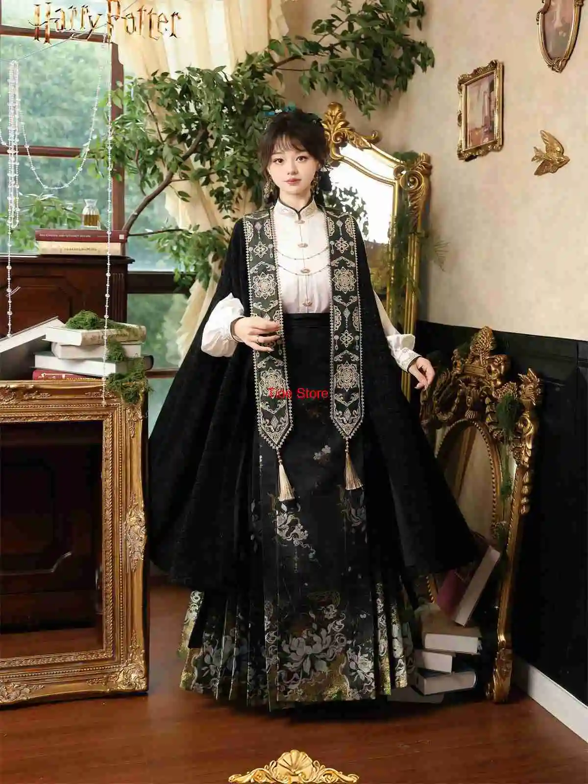 

Qingyan Improved Hanfu Women's Daily New Chinese Style Cloak Top Mamian Skirt Set Han Elements Magician Halloween Cosplay
