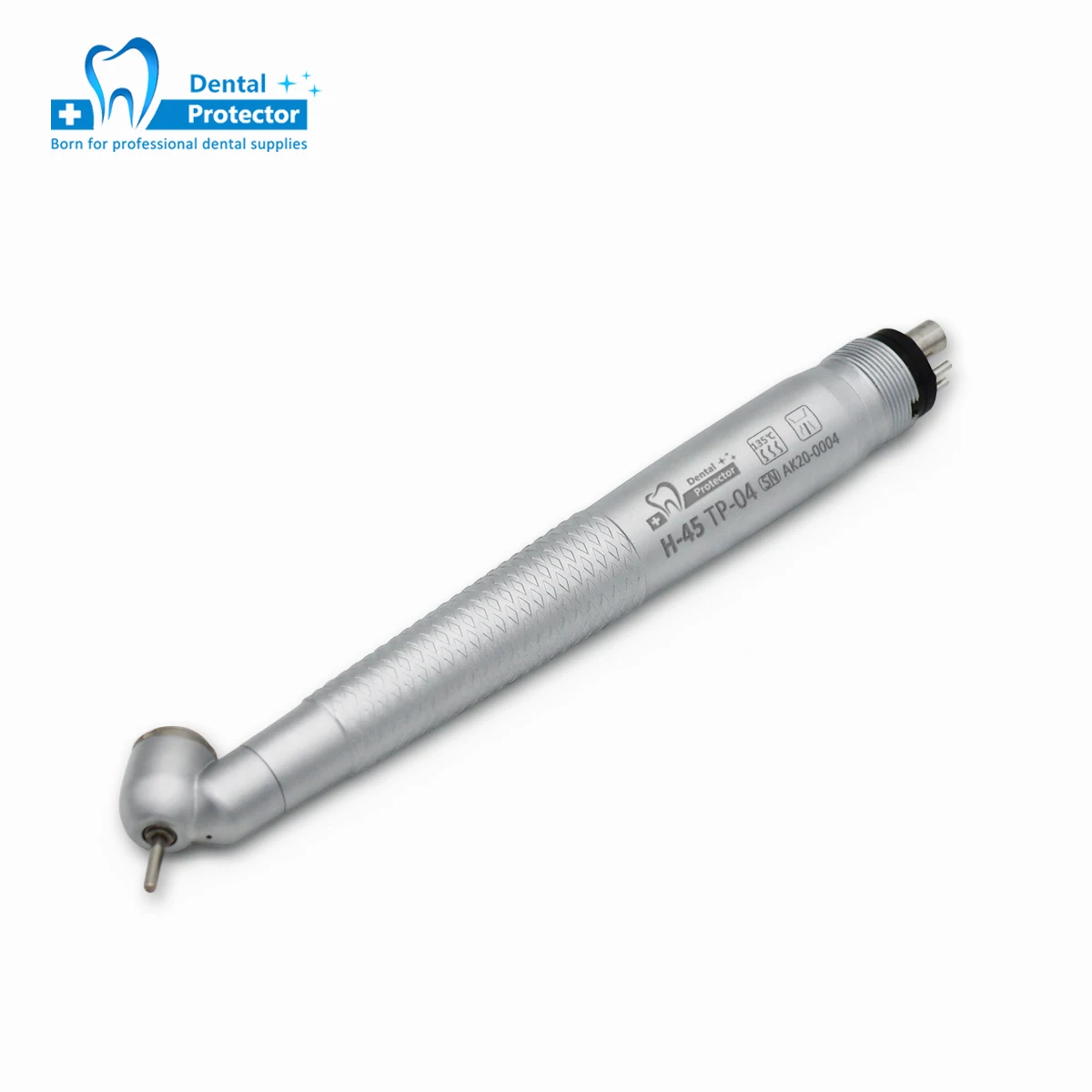 Dental 45 Degree High Speed Handpiece Standard Head Push Button Single Way Spray Dentists Tools